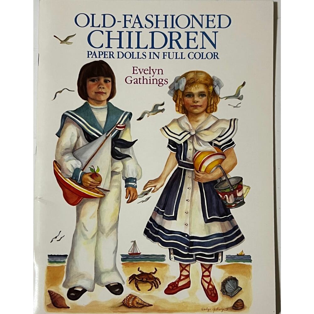UNCUT Old Fashioned Children Full Color Paper Dolls By Evelyn Gathings 1989